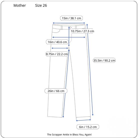 Mother Distressed Denim Jeans The Scrapper Ankle in Bless You Again Size 26 - Picture 8 of 9